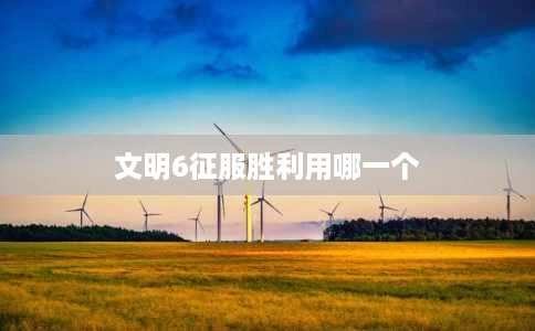 文明6征服胜利用哪一个 文明6征服胜利用哪一个