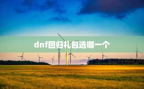 dnf回归礼包选哪一个