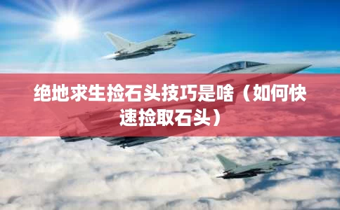 绝地求生捡石头技巧是啥(如何快速捡取石头) 绝地求生捡石头技巧是啥(如何快速捡取石头)