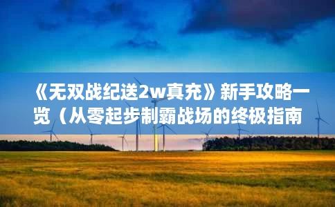 《无双战纪送2w真充》新手攻略一览(从零起步制霸战场的终极指南2025) 《无双战纪送2w真充》新手攻略一览(从零起步制霸战场的终极指南2025)