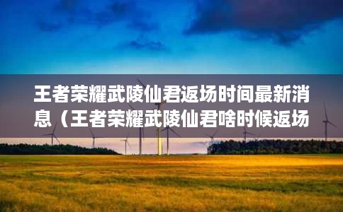 王者荣耀武陵仙君返场时间最新消息（王者荣耀武陵仙君啥时候返场2025）