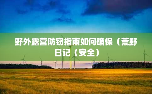 野外露营防窃指南如何确保（荒野日记（安全）