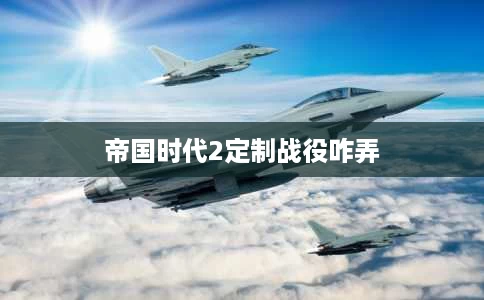 帝国时代2定制战役咋弄