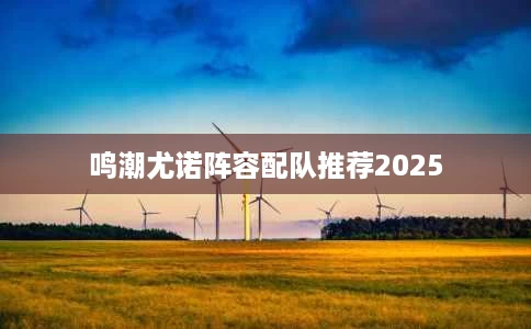 鸣潮尤诺阵容配队推荐2025 鸣潮尤诺阵容配队推荐2025