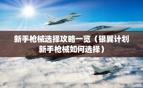 新手枪械选择攻略一览(银翼计划新手枪械如何选择) 新手枪械选择攻略一览(银翼计划新手枪械如何选择)
