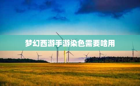 梦幻西游手游染色需要啥用 梦幻西游手游染色需要啥用