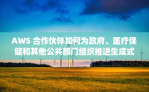 AWS 合作伙伴如何为政府、医疗保健和其他公共部门组织推进生成式 AI AWS 合作伙伴如何为政府、医疗保健和其他公共部门组织推进生成式 AI