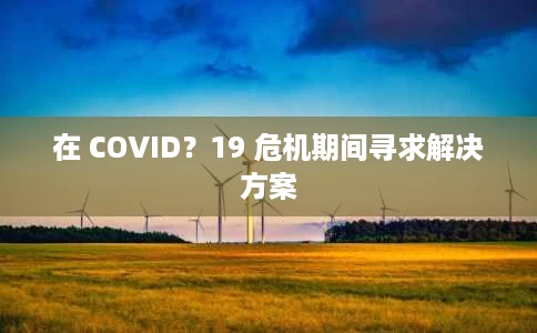 在 COVID?19 危机期间寻求解决方案 在 COVID?19 危机期间寻求解决方案