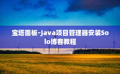 宝塔面板–Java项目管理器安装Solo博客教程 宝塔面板–Java项目管理器安装Solo博客教程