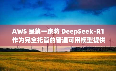AWS 是第一家将 DeepSeek-R1 作为完全托管的普遍可用模型提供的云服务提供商 AWS 是第一家将 DeepSeek-R1 作为完全托管的普遍可用模型提供的云服务提供商