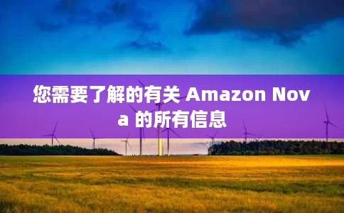 您需要了解的有关 Amazon Nova 的所有信息 您需要了解的有关 Amazon Nova 的所有信息