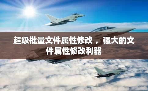 超级批量文件属性修改 ,强大的文件属性修改利器 超级批量文件属性修改 ,强大的文件属性修改利器