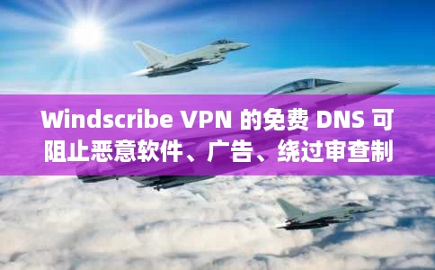 Windscribe VPN 的免费 DNS 可阻止恶意软件、广告、绕过审查制度