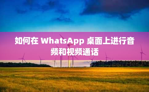 如何在 WhatsApp 桌面上进行音频和视频通话