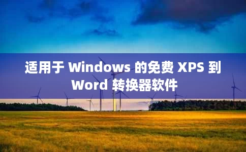 适用于 Windows 的免费 XPS 到 Word 转换器软件