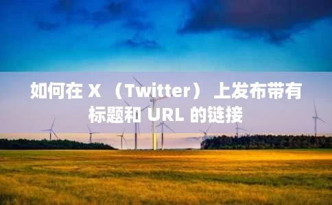 如何在 X (Twitter) 上发布带有标题和 URL 的链接 如何在 X (Twitter) 上发布带有标题和 URL 的链接
