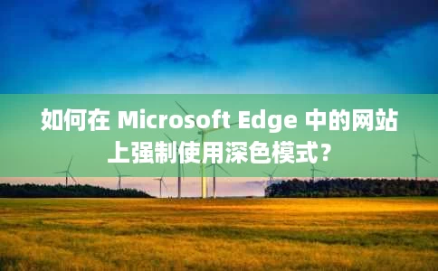 如何在 Microsoft Edge 中的网站上强制使用深色模式? 如何在 Microsoft Edge 中的网站上强制使用深色模式?