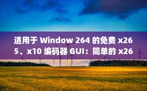 适用于 Window 264 的免费 x265、x10 编码器 GUI:简单的 x264/x265 启动器 适用于 Window 264 的免费 x265、x10 编码器 GUI:简单的 x264/x265 启动器
