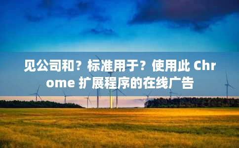 见公司和?标准用于?使用此 Chrome 扩展程序的在线广告 见公司和?标准用于?使用此 Chrome 扩展程序的在线广告