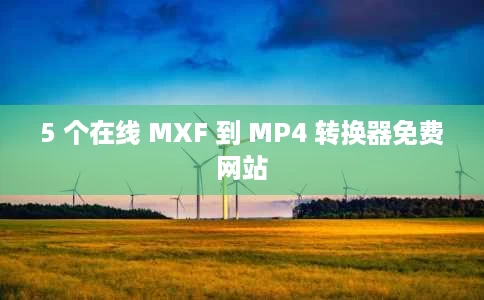 5 个在线 MXF 到 MP4 转换器免费网站 5 个在线 MXF 到 MP4 转换器免费网站
