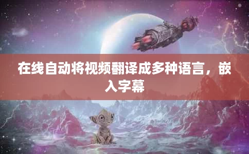 在线自动将视频翻译成多种语言，嵌入字幕