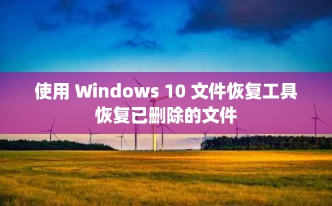 使用 Windows 10 文件恢复工具恢复已删除的文件 使用 Windows 10 文件恢复工具恢复已删除的文件