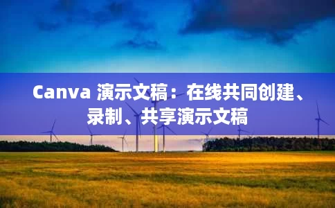 Canva 演示文稿：在线共同创建、录制、共享演示文稿
