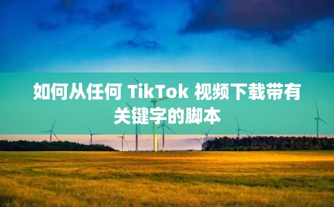 如何从任何 TikTok 视频下载带有关键字的脚本