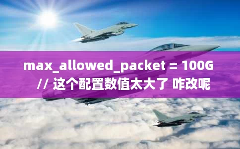 max_allowed_packet = 100G   // 这个配置数值太大了 咋改呢 max_allowed_packet = 100G   // 这个配置数值太大了 咋改呢
