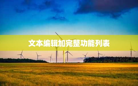 文本编辑加完整功能列表 文本编辑加完整功能列表